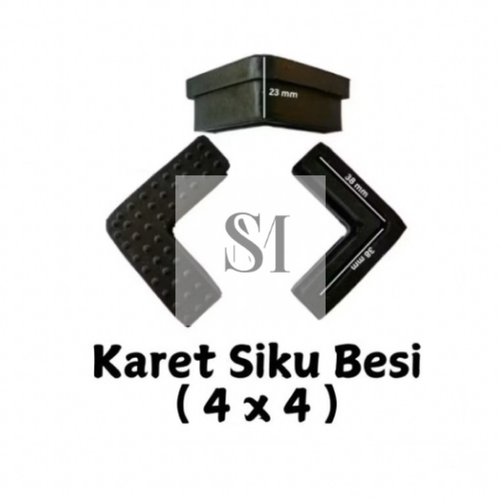 karet siku 4x4 alas rak besi siku