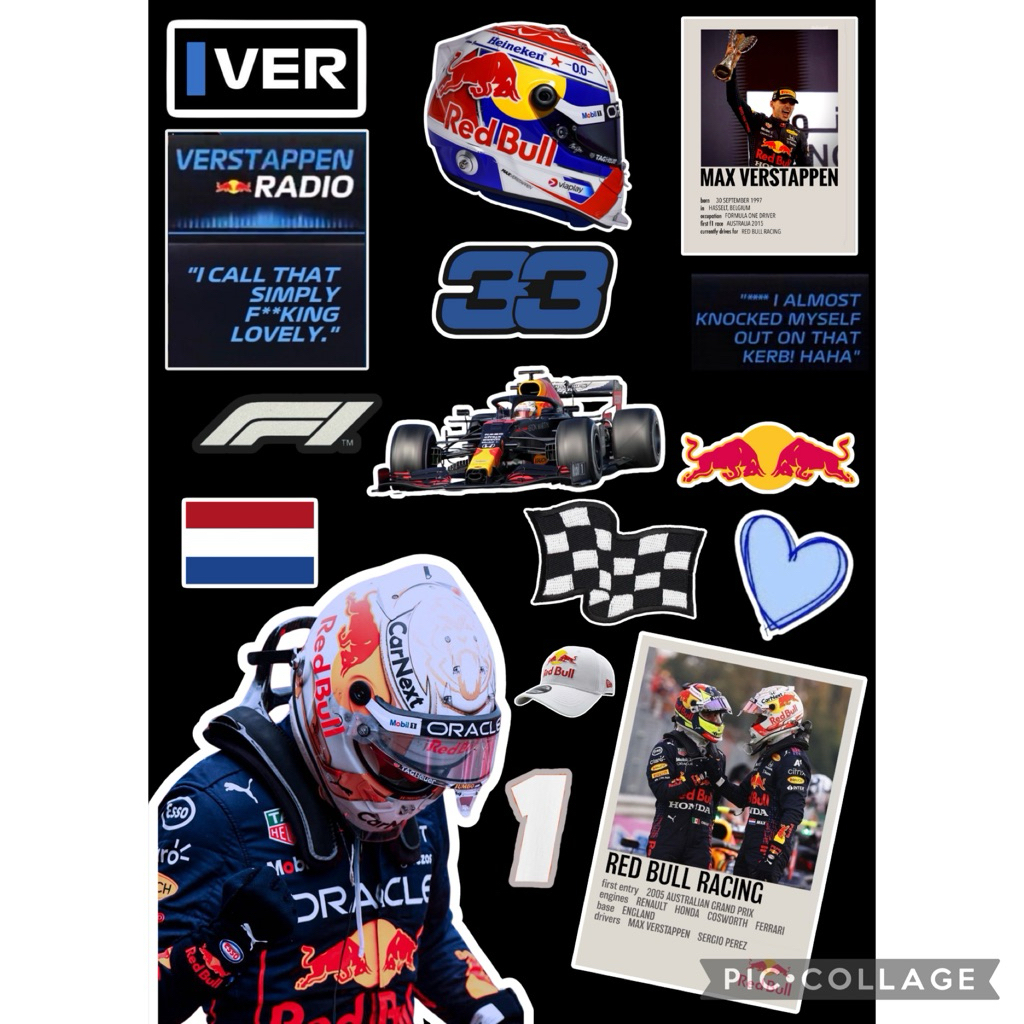 

Sticker Formula 1 Red Bull Max Verstappen | 15 Pcs Vinyl Waterproof