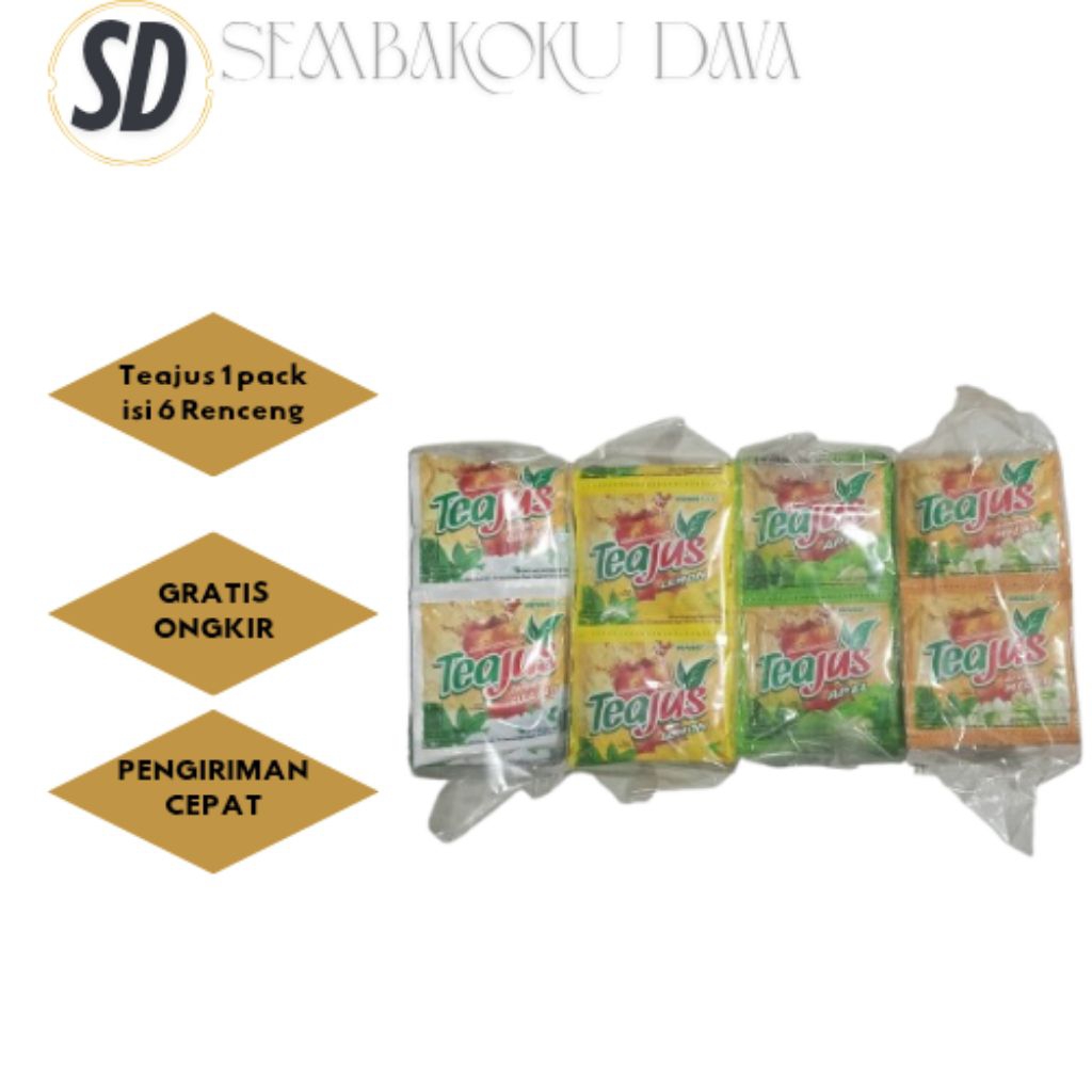 Teajus all varian per pack// Teajus gula batu//teajus apel//teajus lemon//teajus melati