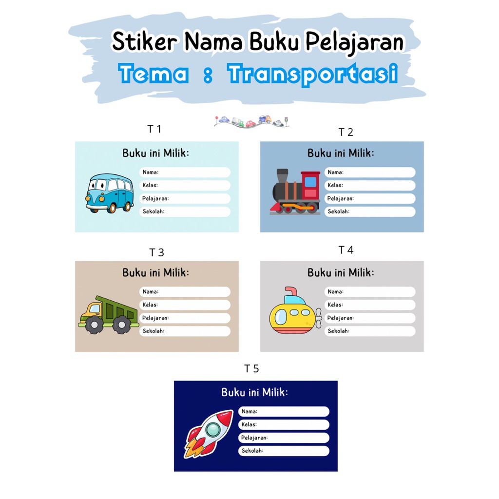 

Stiker Buku Pelajaran | Tema : Transportasi (PRE ORDER)