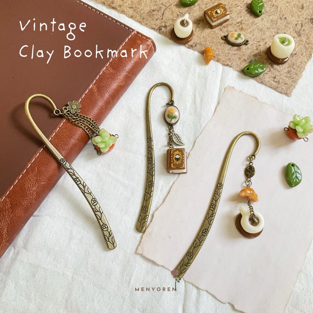 

Vintage Bookmark Handmade Clay | Penanda Buku Vintage Estetik by Menyoren