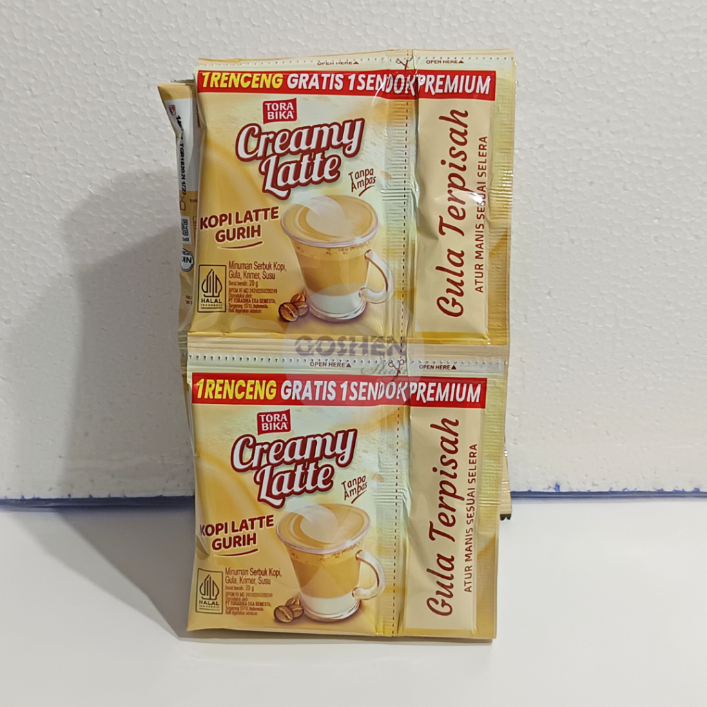 

TORA BIKA Creamy Latte Kopi Instan / Instant Coffee 20 gr Isi 10 Sachet per Renteng Renceng