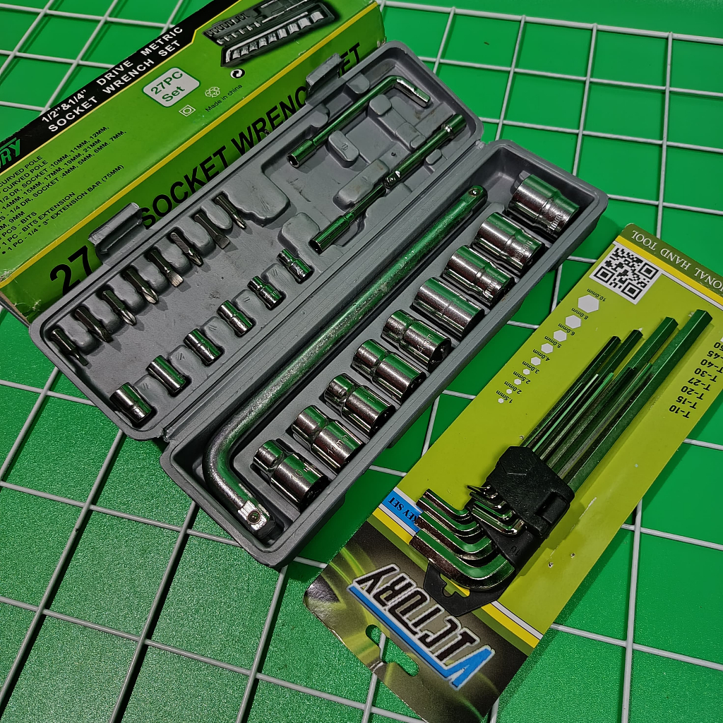 Paket 2 Set / Kunci Shock Sok 27 pcs Victory + Kunci L Set 9Pcs Victory / Kunci Shock 1 Set Lengkap