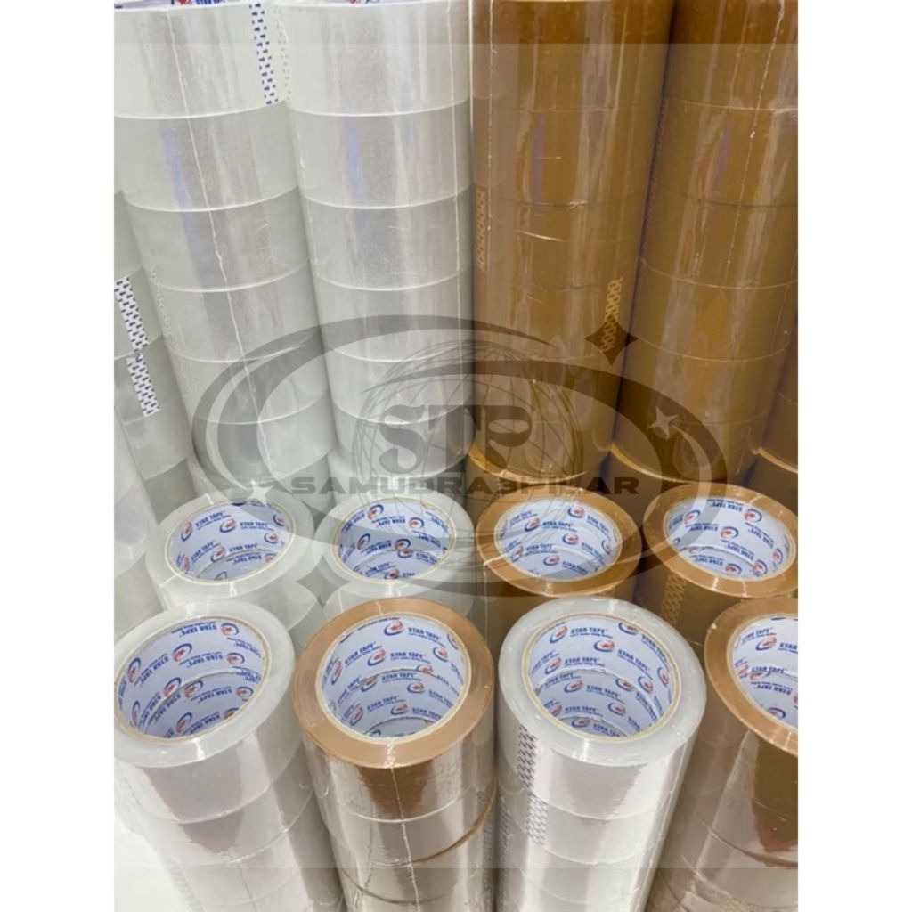 

Lakban Bening Coklat 1 Slop Isi 6 Pcs 48mm 100 Yard Star / Primetac Tape Cocok Packing Kardus