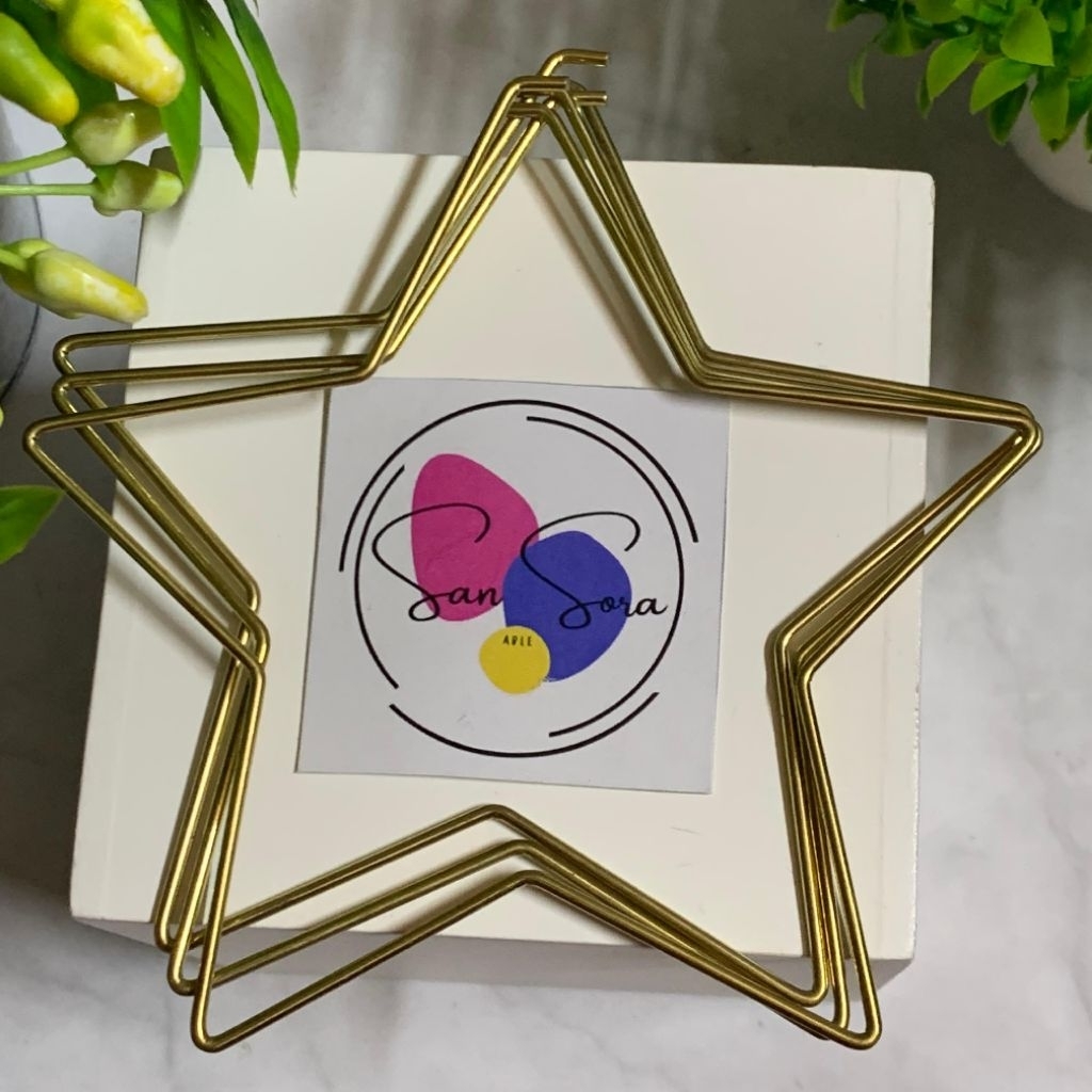 Kawat Sambungan Set Gold Bintang | Manik-Manik Flower Wreath | Gantungan Dream Catcher