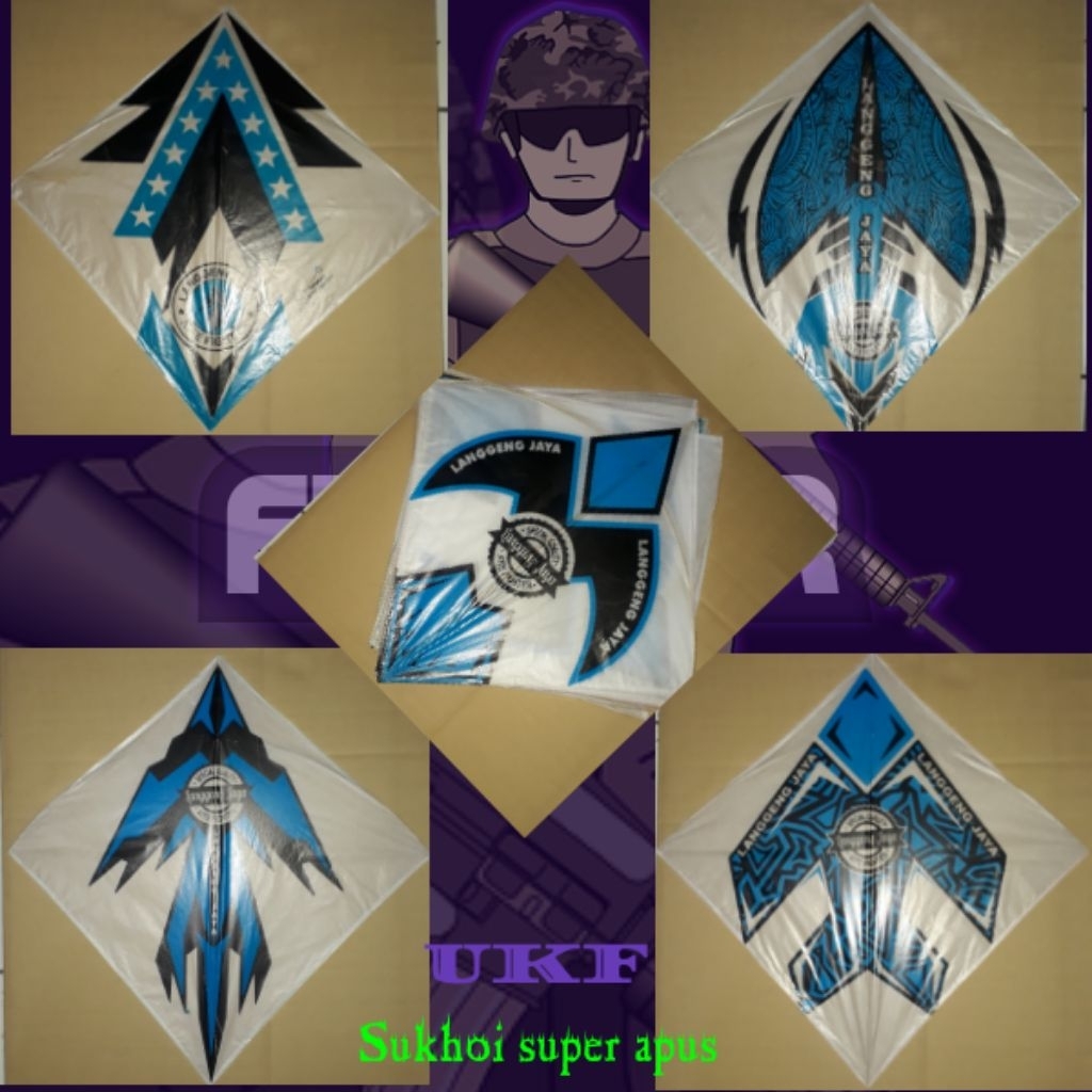 Layangan Sukhoi Super bambu apus