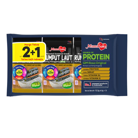 

MamaSuka Rumput Laut Panggang Original Beli 2 Bonus 1 @4,5 gr