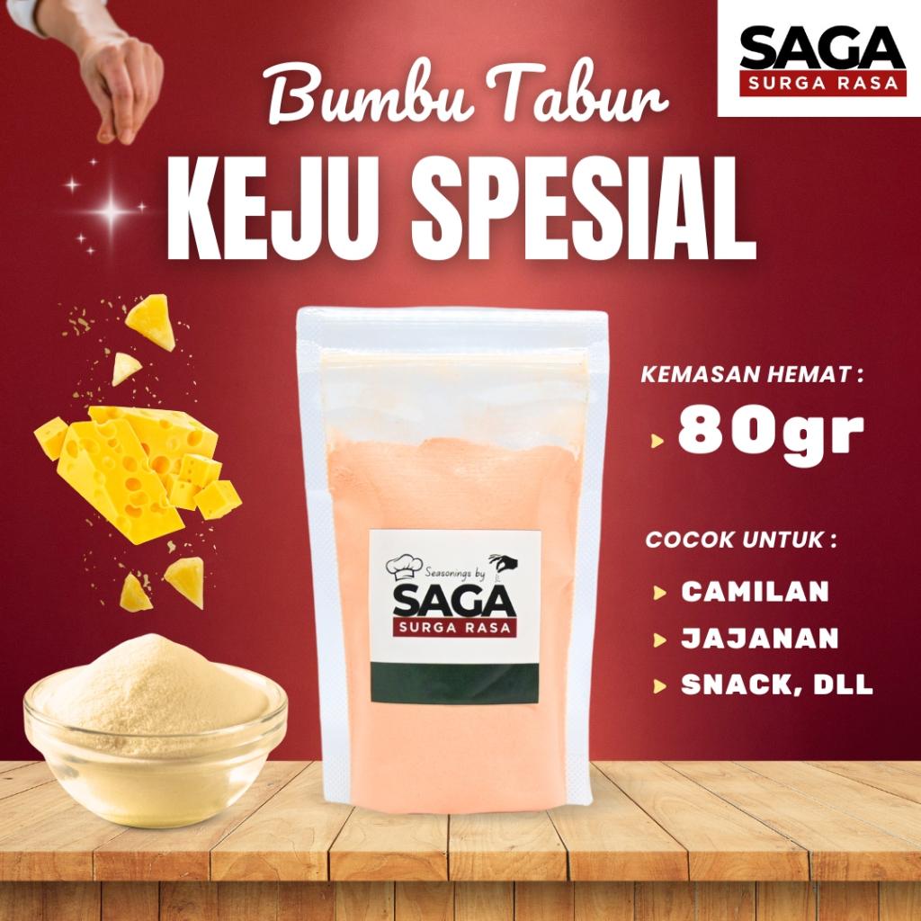 

SURGA RASA Bumbu Tabur Keju Spesial 80gr - Bumbu Tabur Rasa & Bubuk Tabur Premium