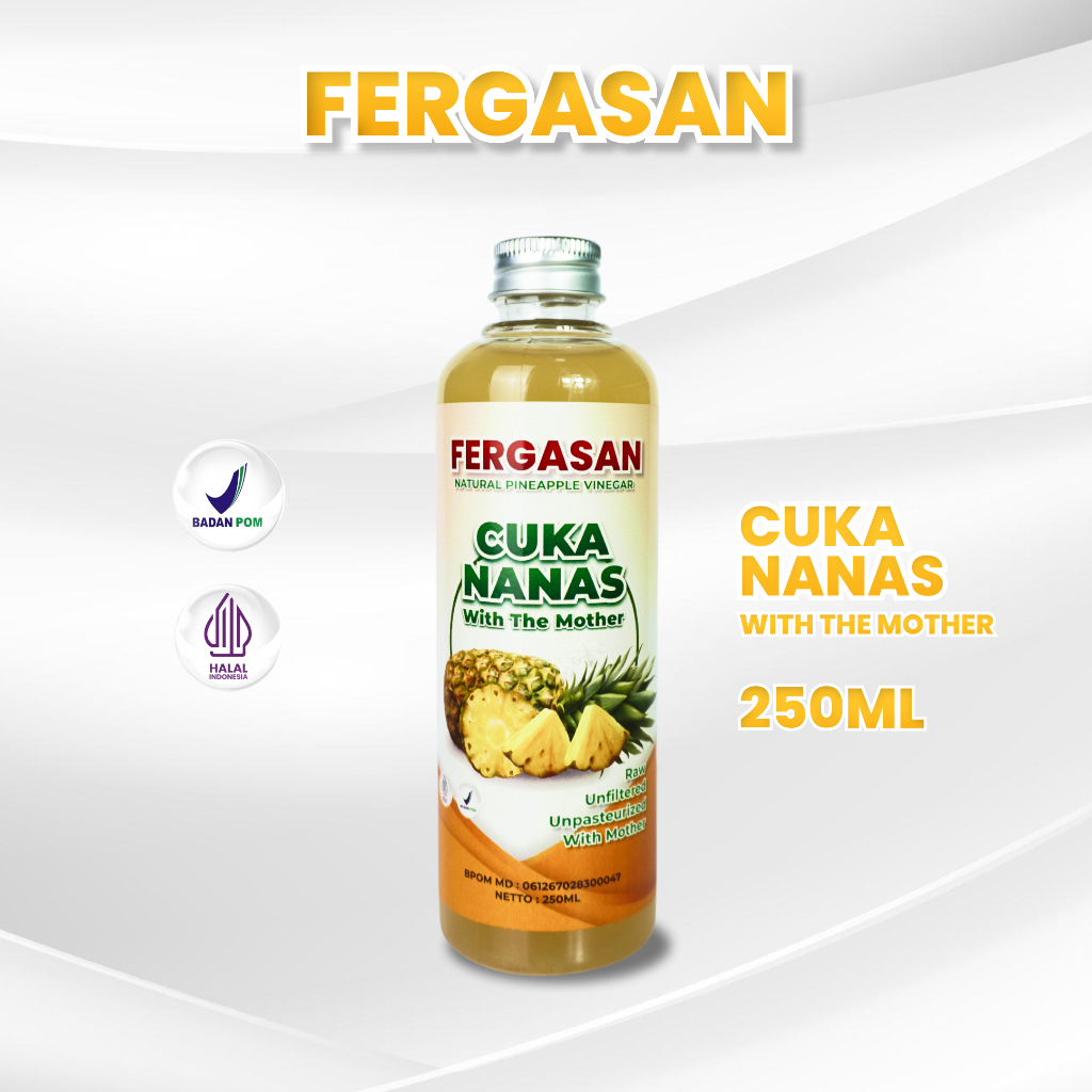 

FERGASAN Cuka Nanas With Mother 250 Ml - Cuka Nanas Murni Alami 100% Original