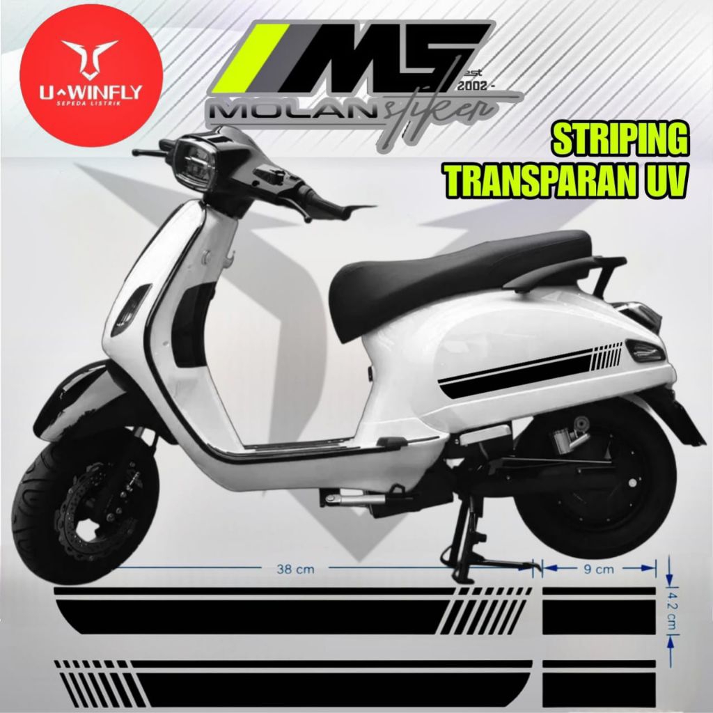Decal Sticker Striping Variasi Transparan Uv Sepeda Motor Listrik Uwinfly T3 Pro T3s Pro T5 Pro T85 
