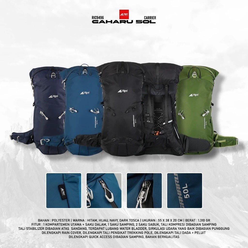 Tas Gunung Arei / Carrier Premium Gaharu 50 Liter Arei Outdoorgear