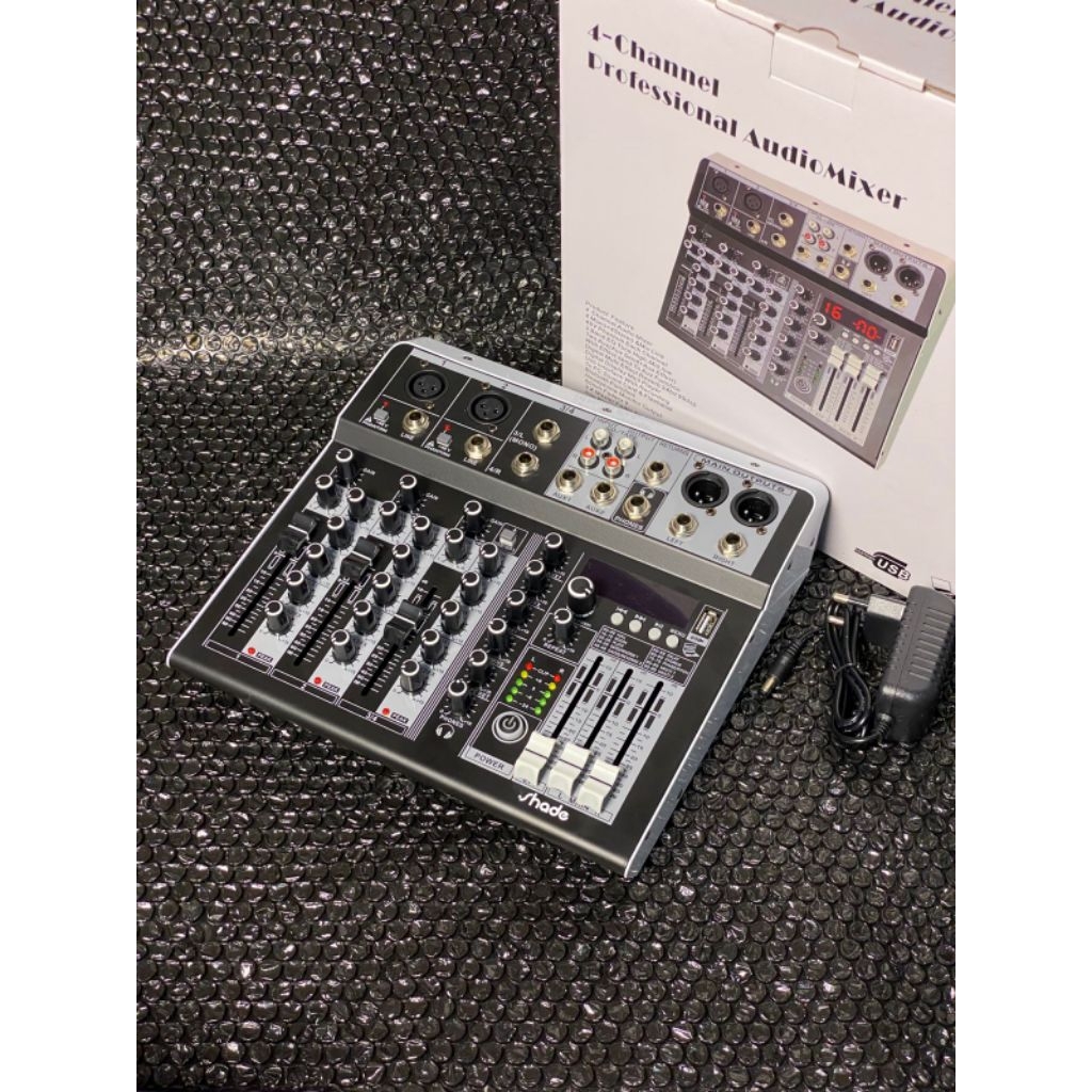 Mixer Audio Shade 4 Channel Professional Soundcard Bluetooth USB Efek Lengkap