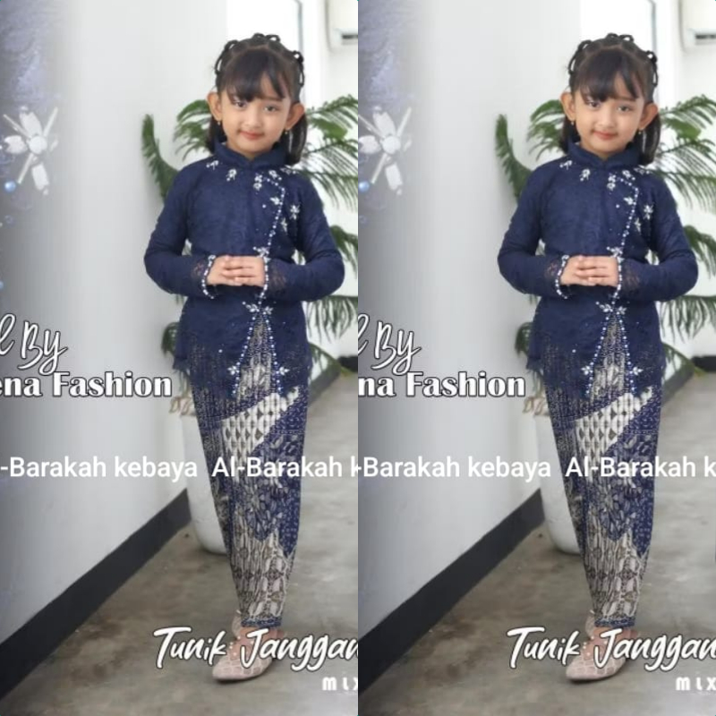 setelankebaya brokat anak umur 4-11 tahun/stelan kebaya janggan modern setelan kebaya anak perempuan