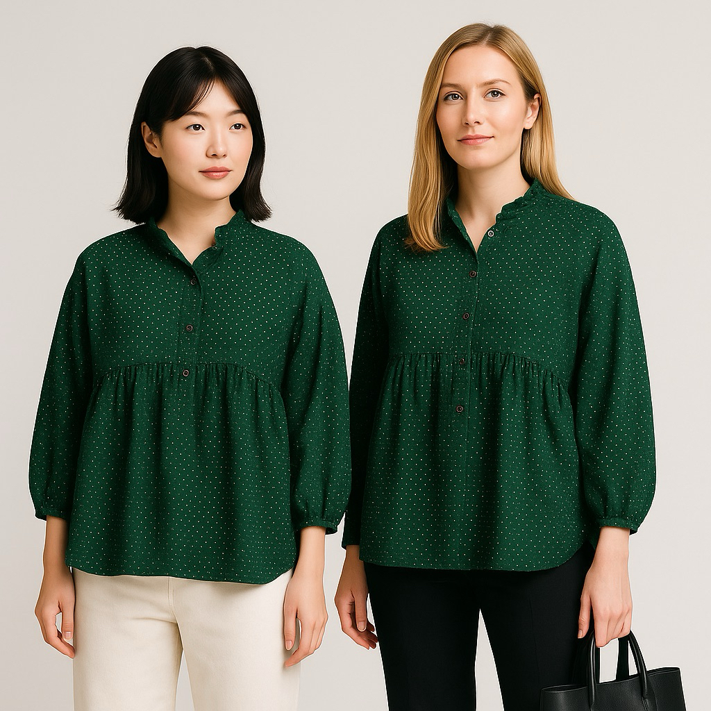 Masayu Batik - Blouse Atasan Batik Wanita Jumputan Polka