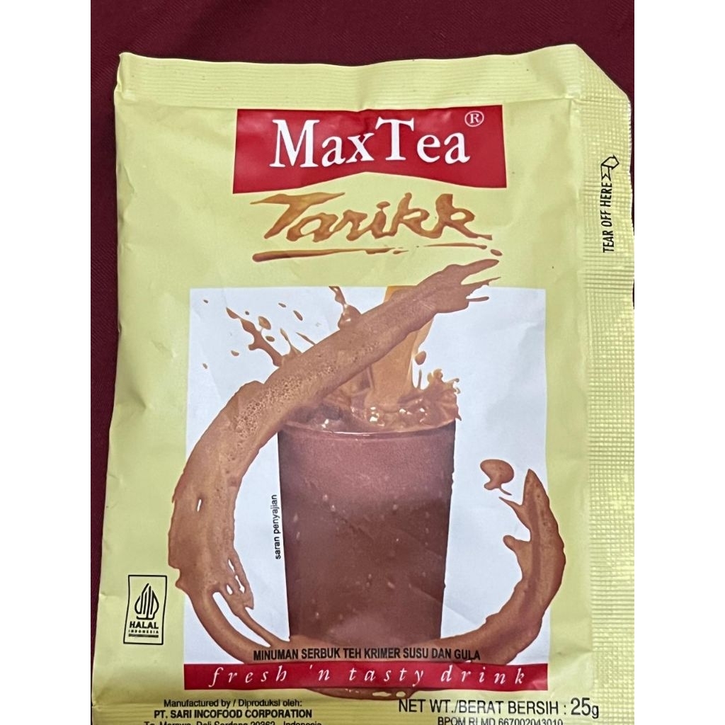 

Max TEA Tarikk 25g, 1 Renteng isi 10 Sachet