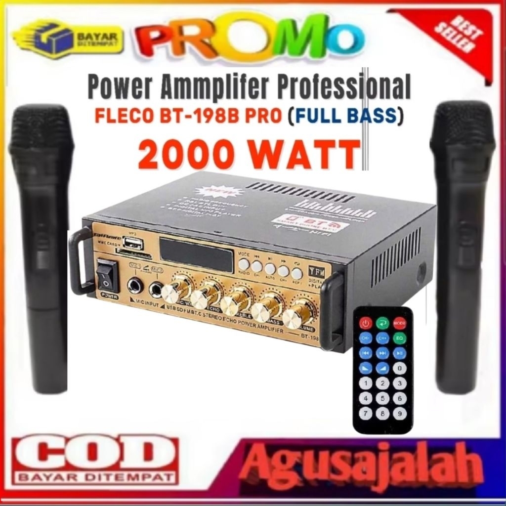 COD POWER AMPLIFIER DIGITAL LED 600WATT BLUETOOTH BASS MP3 USB MIXER EQUALIZER 2000WATT cod Power Am