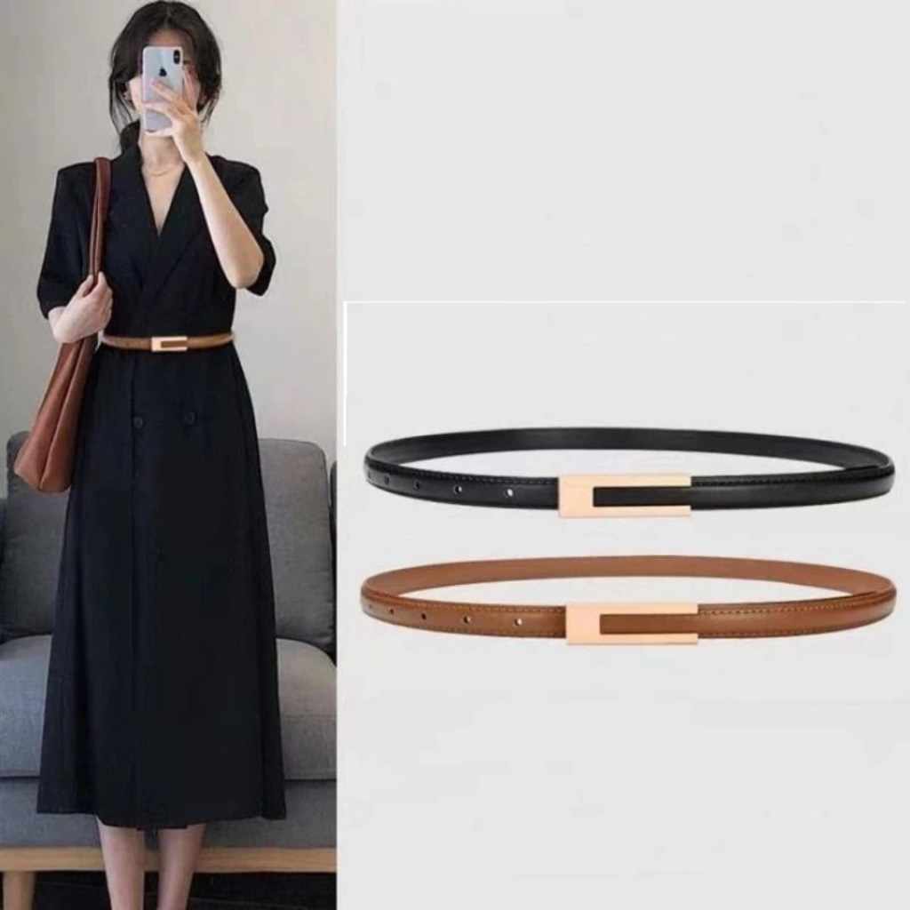 Ikat Pinggang Wanita / Ikat Pinggang Wanita Fashion Ikat Pinggang Kulit Elegan dengan Motif Kepala U