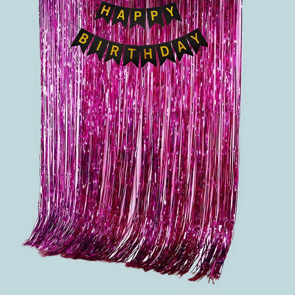 AL -  Tirai Foil Panjang 2Meter Lebar 1Meter / Tirai Ulang Tahun / Tirai Rumbai / Foil Curtain Party