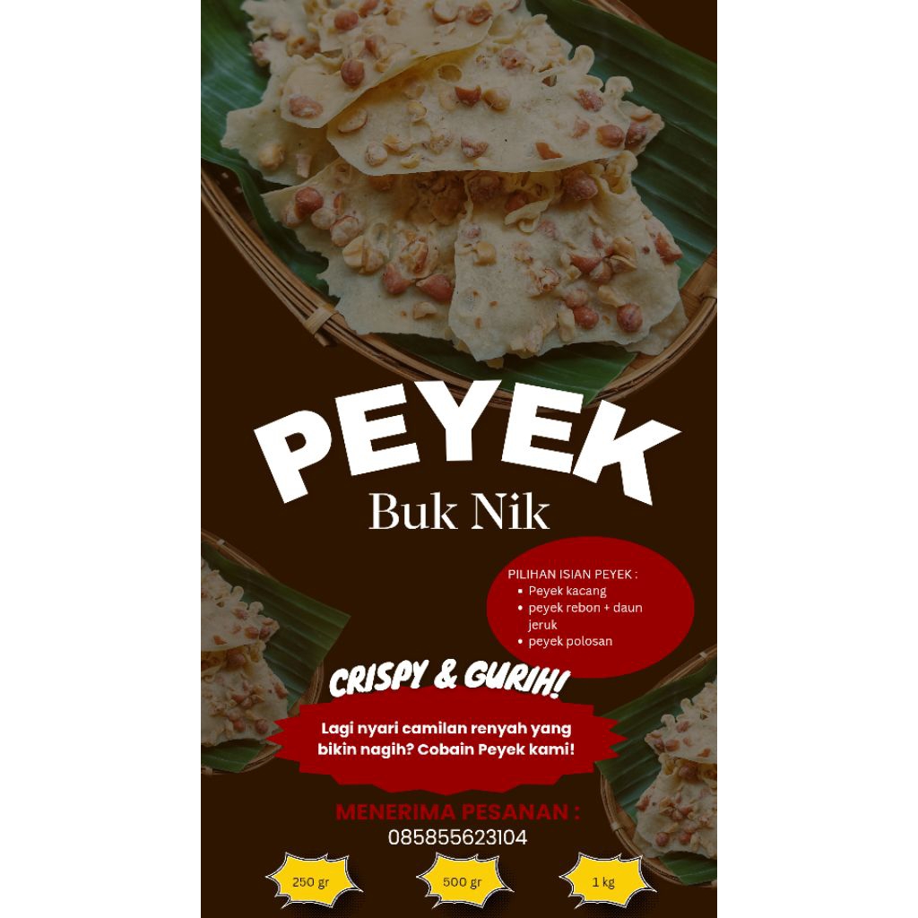 

PEYEK BUK NIK gurih, enak dan nggak keras
