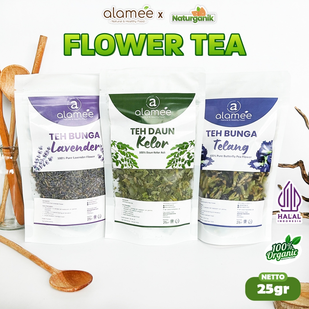 

ALAMEE Teh Chamomile 25gr Bunga Jati Cina Daun Kelor Green Tea Senna Leaf Flower Organik Naturganik