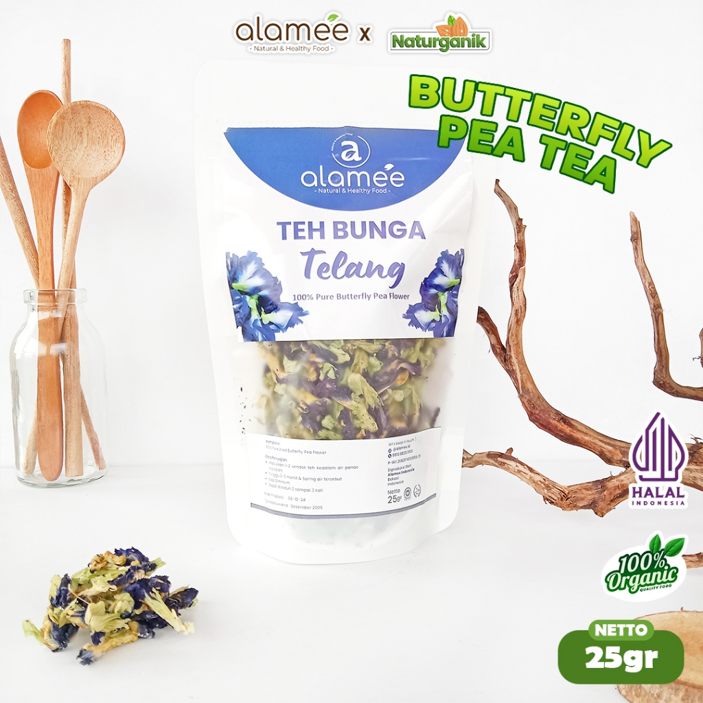 

ALAMEE Teh Telang Bunga Kering Butterfly Pea Tea Organik Herbal Dried Flower 25gr Premium Naturganik