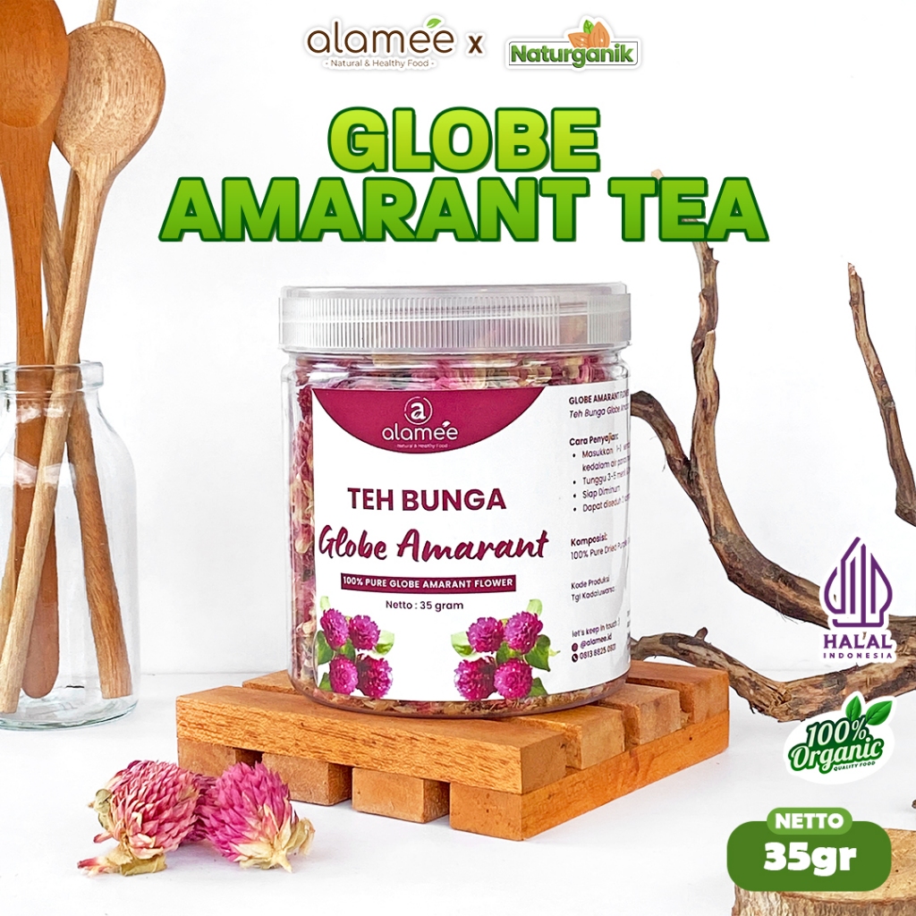 

ALAMEE Globe Amaranth Tea Teh Bunga Herbal Organik Kering Dried Flower 60gr Premium Naturganik