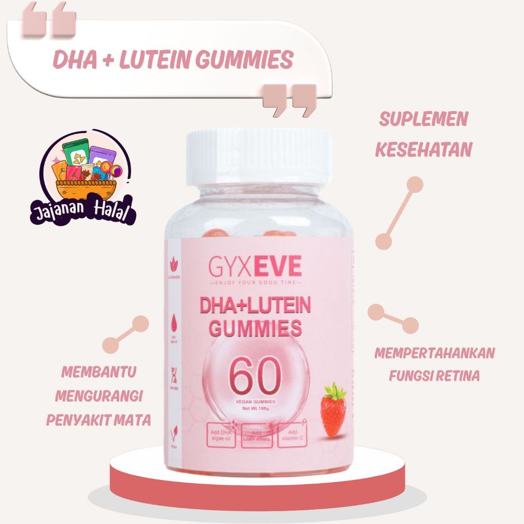 [ 100% HALAL ] Suplemen Kecantikan Glutathione Gummy Permen Gummy DHA + Lutein Gummies