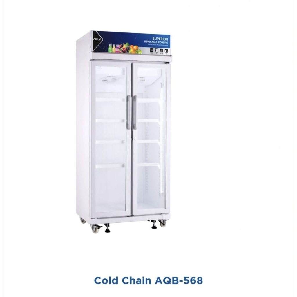 SHOWCASE AQUA 2 PINTU AQB-568 455LITER 360WATT DISPLAY COOLER AQUA AQB-568 SHOWCASE AQUA 2PINTU