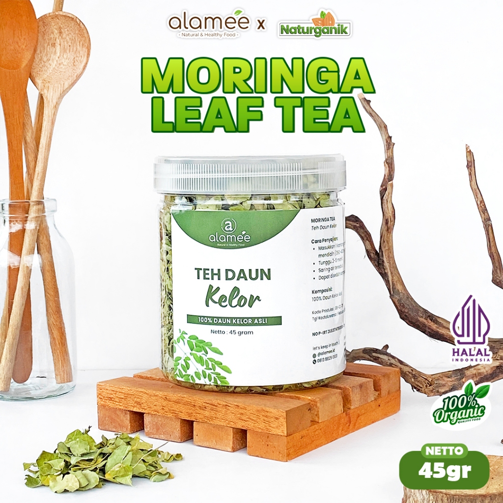 

ALAMEE Teh Daun Kelor Moringa Tea Herbal Alami Flower Asli Kering Organik Premium Naturganik