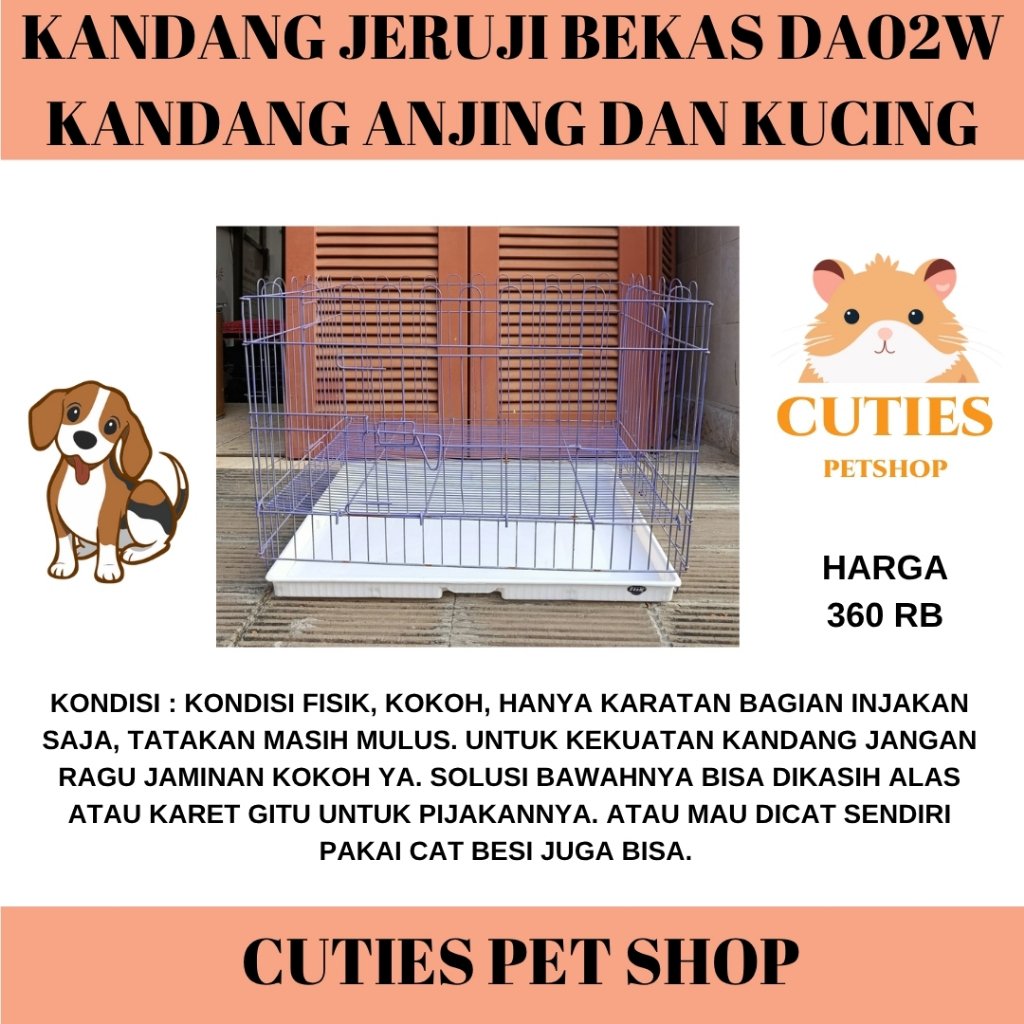 KANDANG BEKAS / KANDANG JERUJI ATAP TERBUKA ANJING KUCING KELINCI PUP GOOD QUALITY