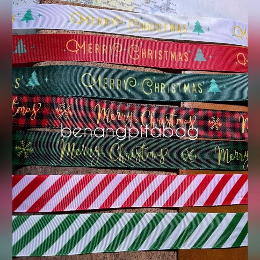 

pita natal 2.5 cm bahan bagus