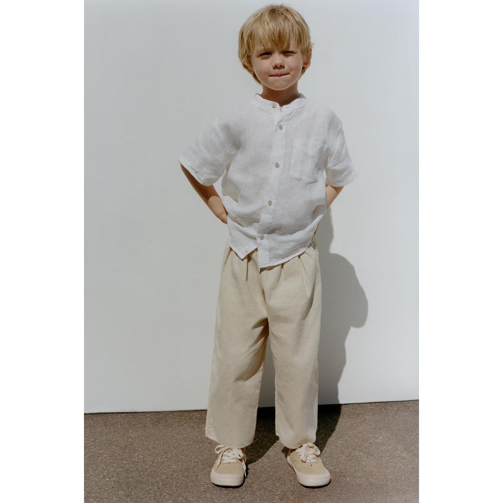 ZARA KEMEJA KERAH MANDARIN LINEN