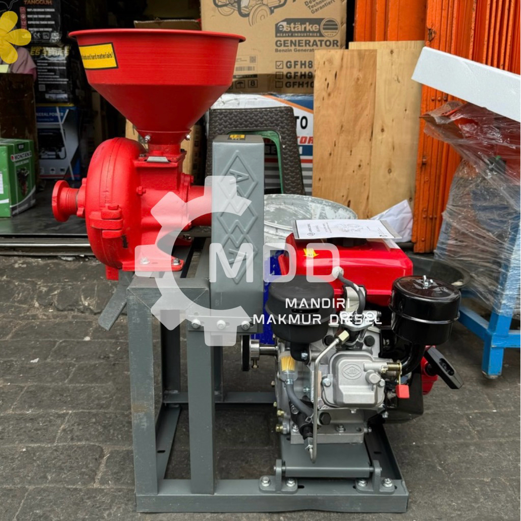 MESIN GILING TEPUNG KOPI BERAS COFFEE GRINDER YCG180P YAMICHI + MESIN PENGGERAK SOLAR JD170F 5HP 5 H