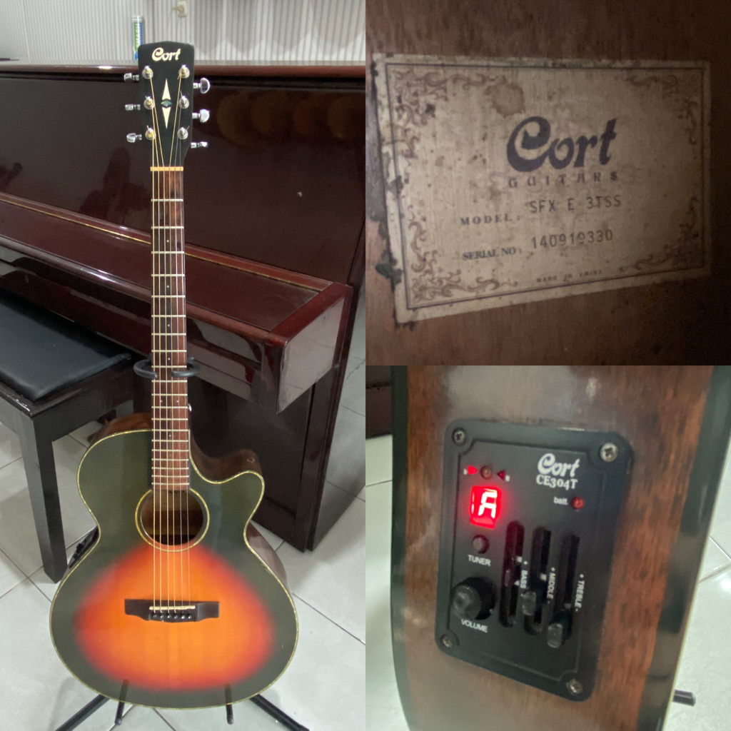GITAR SECOND ORIGINAL AKUSTIK ELEKTRIK CORT SFX E 3TSS