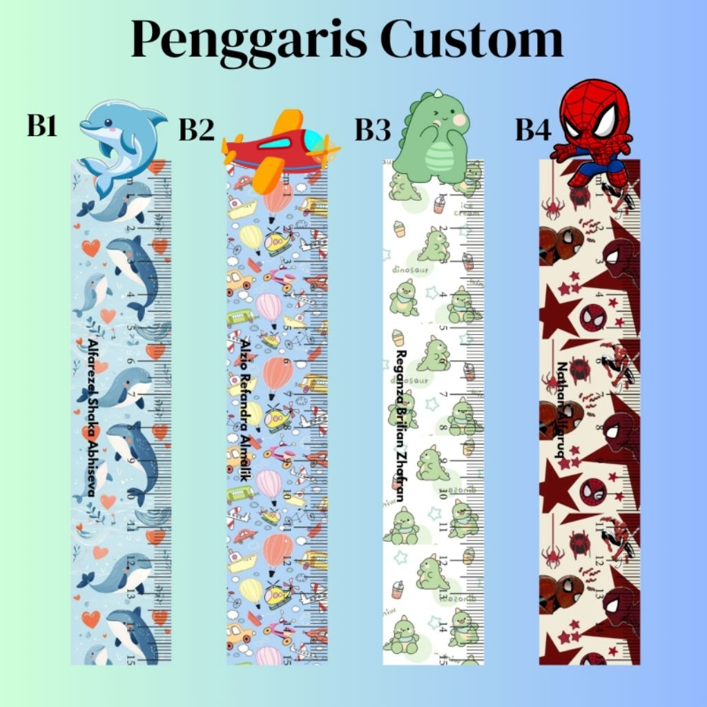 

Penggaris Akrilik Custom Nama | Penggaris Karakter Lucu | Penggaris Anak Bahan Akrilik Custom Nama