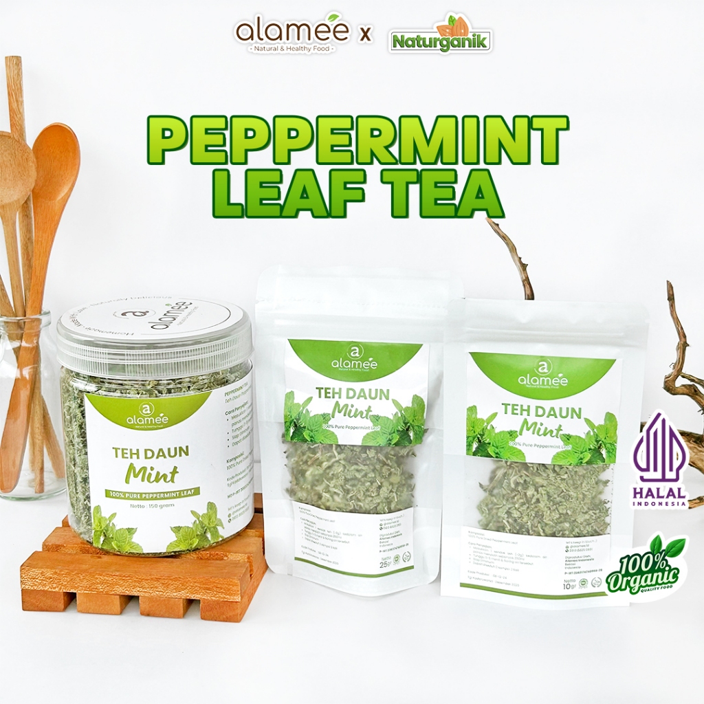 

ALAMEE Teh Daun Peppermint Leaf Tea Pepper Mint Organik Kering Dried Premium Naturganik