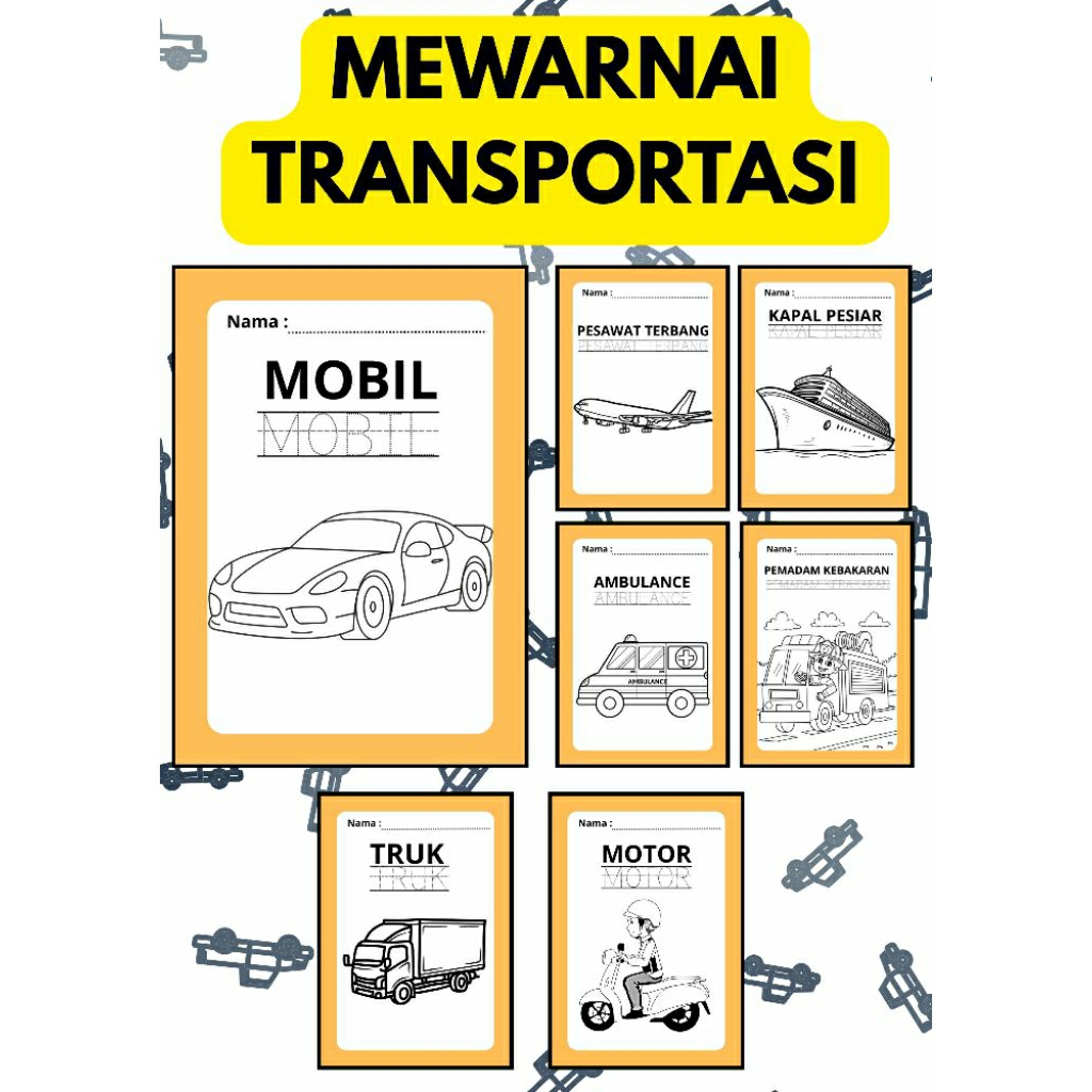 

25 Halaman Mewarnai Tema Transportasi