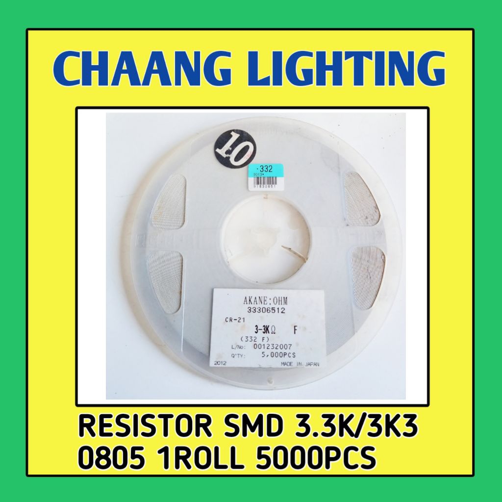 1 ROLL RESISTOR SMD 0805 3.3K 3K3 1ROLL 5000PCS RESISTOR 3K3 3.3 K SMD 0805