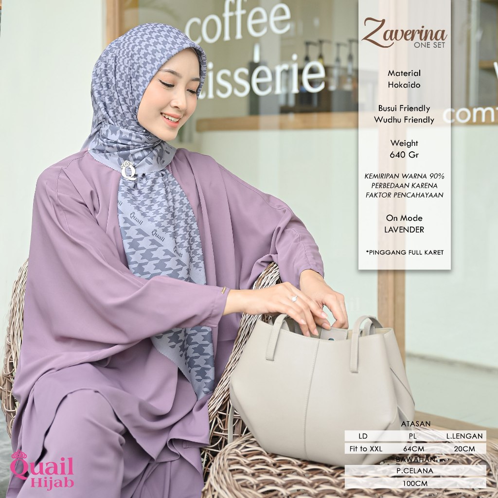 Quail Hijab - Zaverina One Set Abaya atasan bawahan jumbo | Setelan muslim bigsize ukuran besar