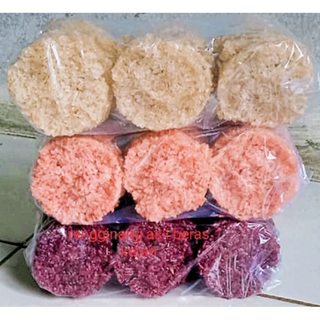 

rangginang mentah. beras ketan asli tersedia rasa terasi bawang dan ketan hitam si 30pc/pak