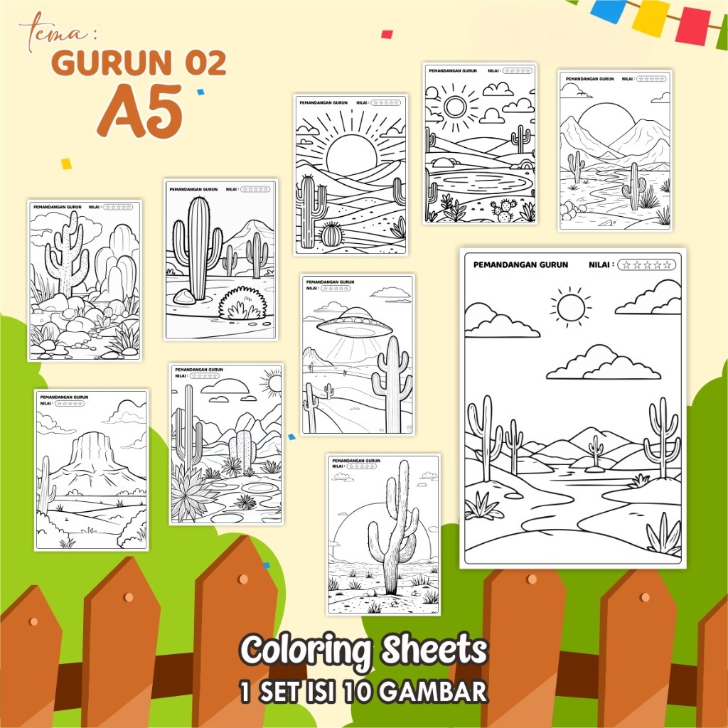 

(A5) KERTAS MEWARNAI ANAK - COLORING SHEETS KODE GURUN 02 - LEMBAR MEWARNAI ANAK PAUD/TK/SD