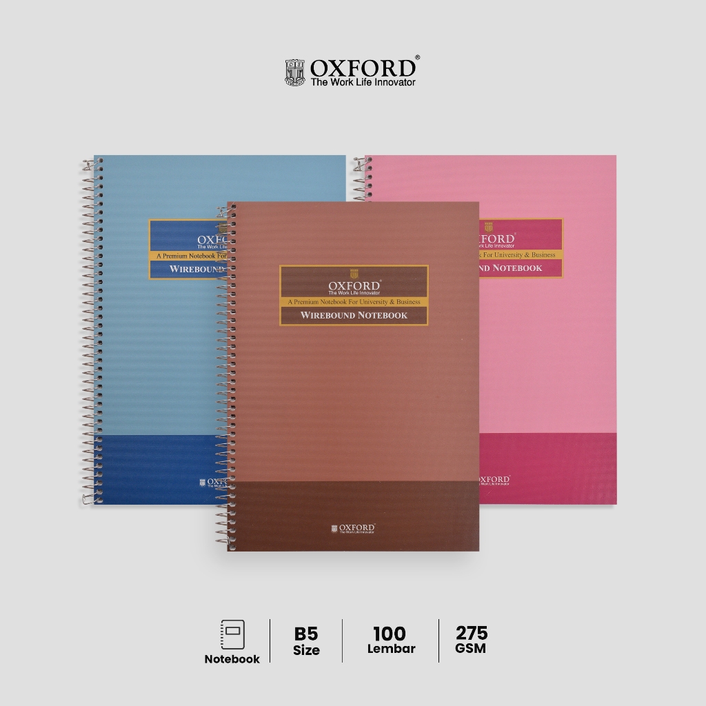 

Oxford Sketchbook Spiral Ukuran B5 100 Lembar – Buku Gambar Polos Hardcover Warna Pink/Biru/Coklat