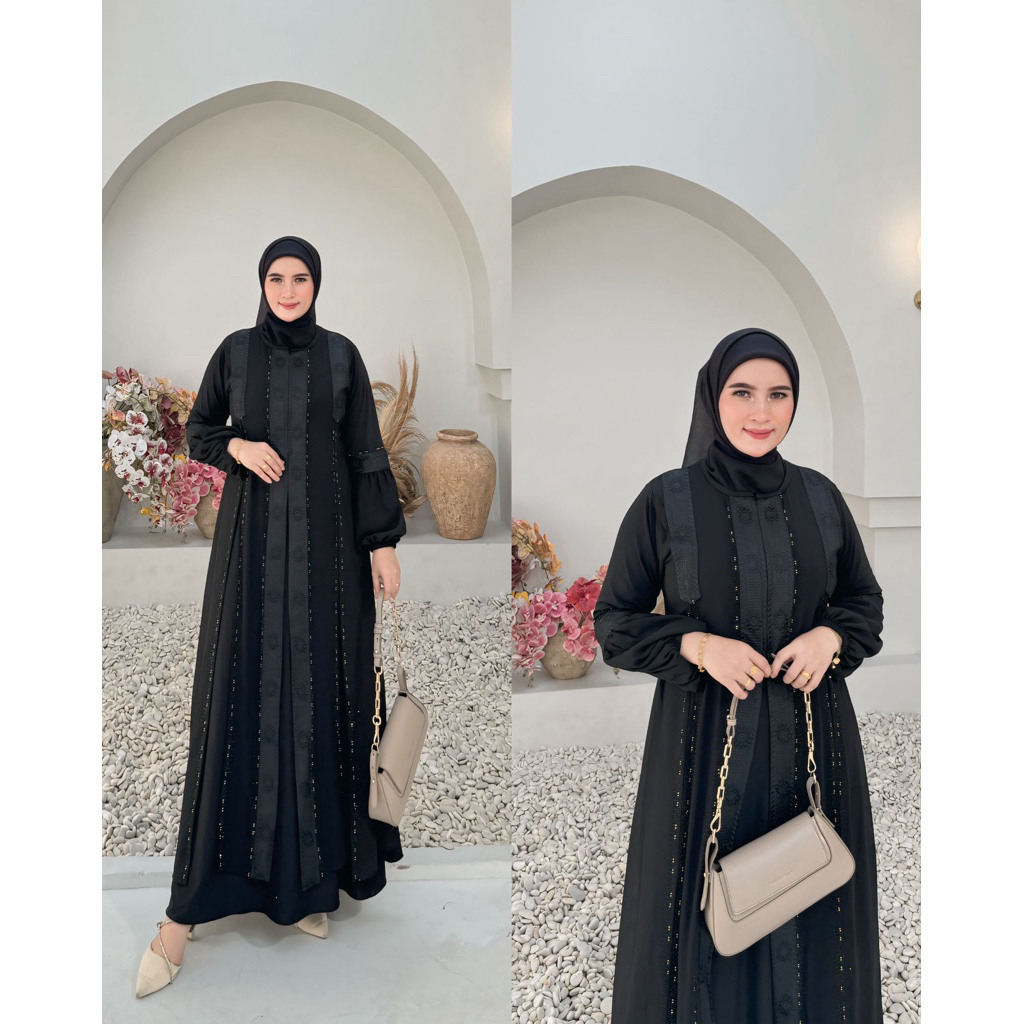 Abaya hitam turkey modern remaja