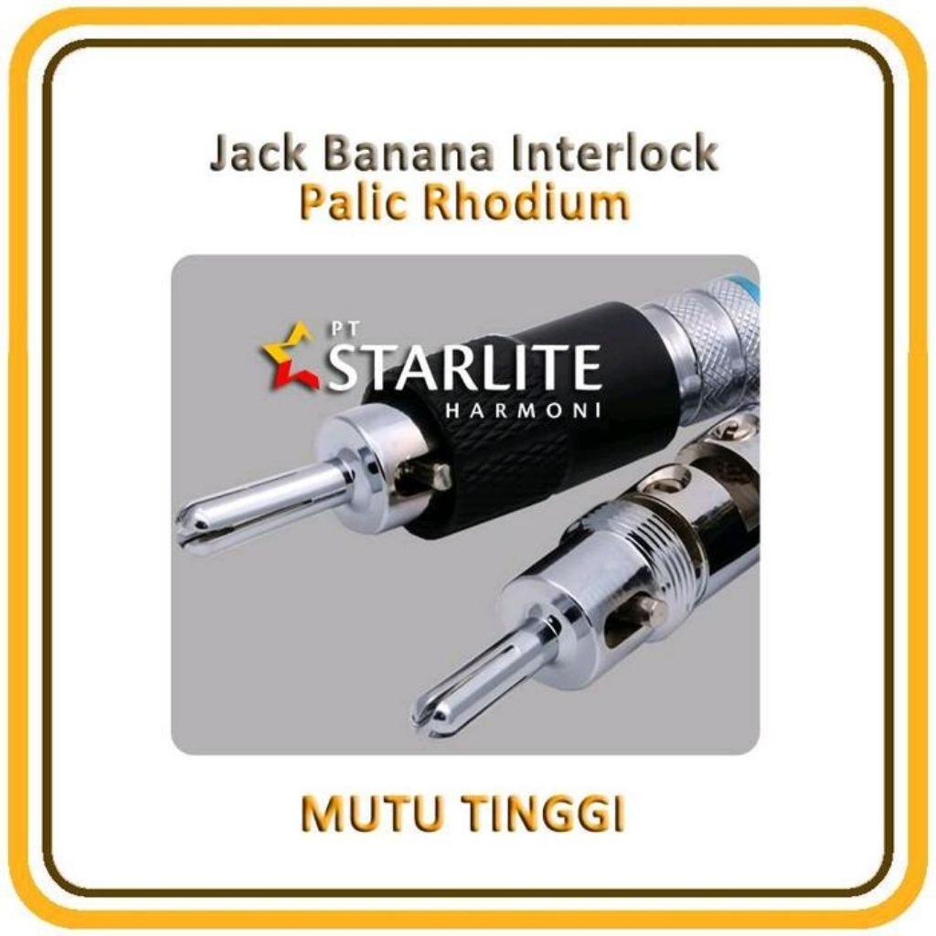 Jack Banana Rhodium Palic Interlocking Connector - Harga per buah