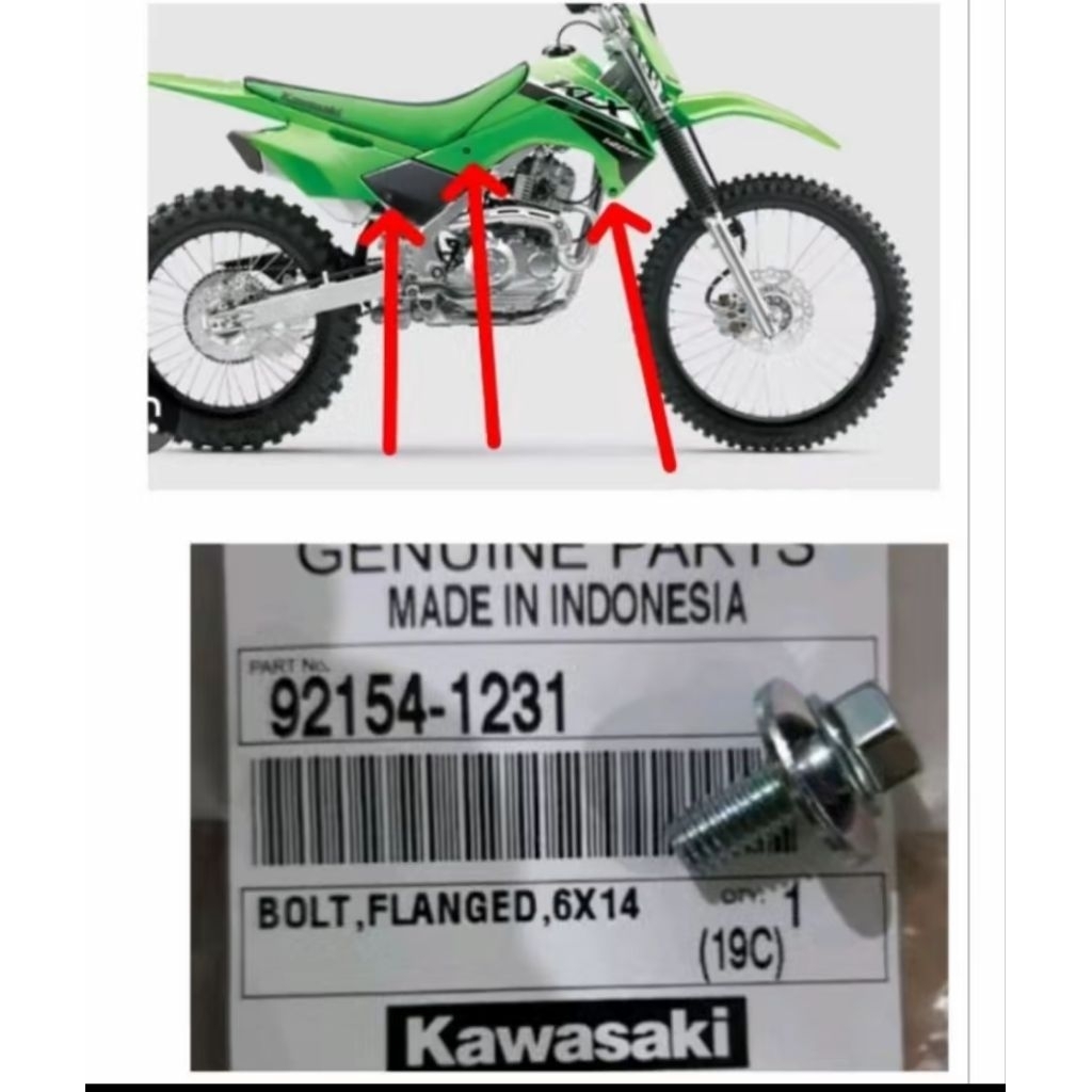 baut body bodi KLX 140 original