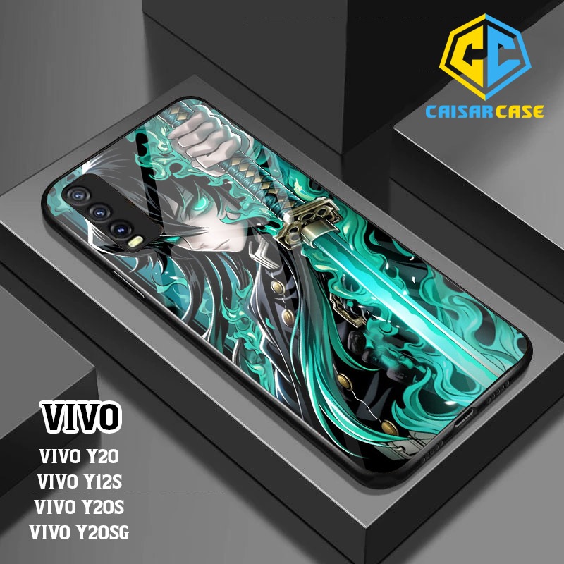 Kaisar Case - Case Hp Vivo Y20 / Y20s / Y12s (2D02) Fashion Casing Bunga Anime Demon Slayer Kesing H