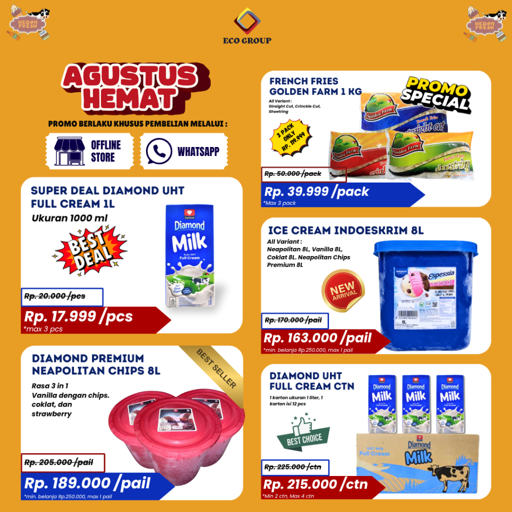 

Super Sale Susu UHT & Es Krim Harga Promo – Hedon Fresh