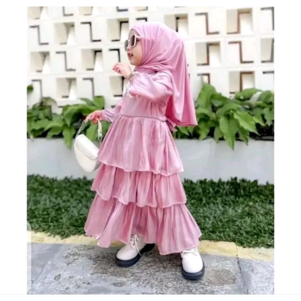 TERBARU Gamis Ruffle Crandeza Anak | Gamis Shimer Anak | Gamis Crandenza | Gamis Ruffle Anak