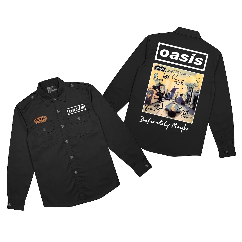 Devvogue Workshirt Pria Oasis Definitelly Pdh Lengan Panjang Bahan American Drill