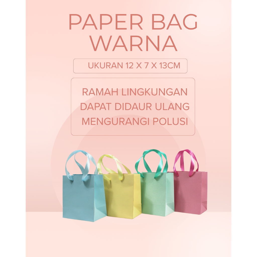 

Tas Kertas Polos 12 x 7 x 13 cm – Paper Bag Warna Go Green, Premium Look